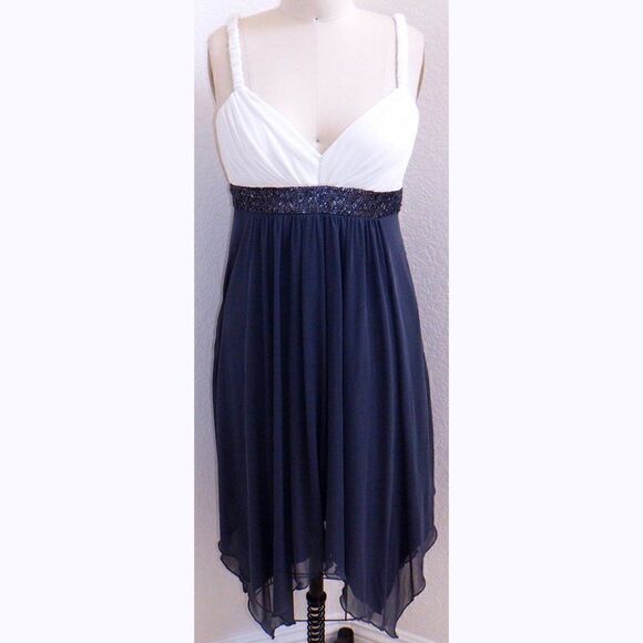 City T. gray/wh. sequined cocktail dress - Picture 1 of 4